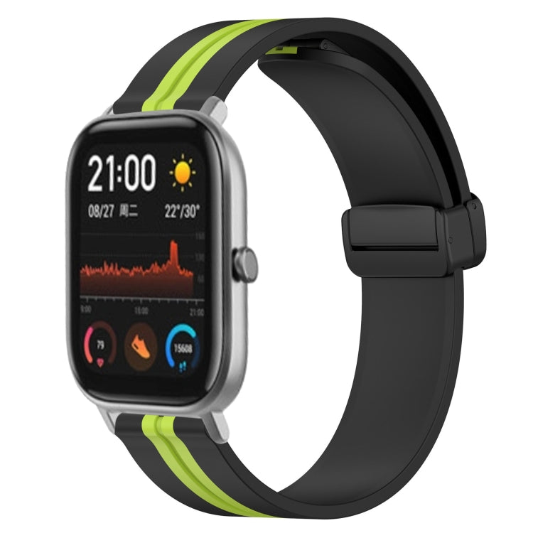 20mm Folding Magnetic Clasp Silicone Watch Band, For Amazfit GTS, For Amazfit GTR 42mm, For Amazfit Pop Pro, For Amazfit Pop