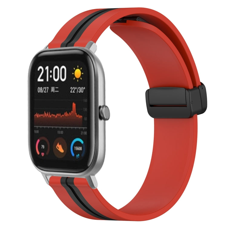 20mm Folding Magnetic Clasp Silicone Watch Band, For Amazfit GTS, For Amazfit GTR 42mm, For Amazfit Pop Pro, For Amazfit Pop