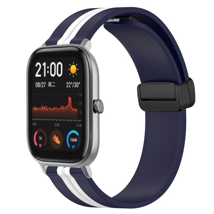 20mm Folding Magnetic Clasp Silicone Watch Band, For Amazfit GTS, For Amazfit GTR 42mm, For Amazfit Pop Pro, For Amazfit Pop
