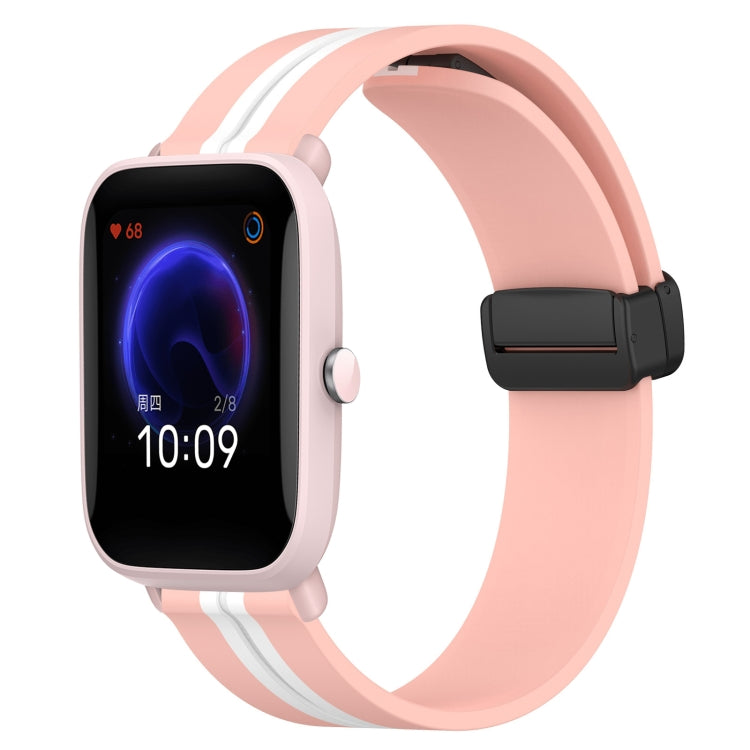 20mm Folding Magnetic Clasp Silicone Watch Band, For Amazfit GTS, For Amazfit GTR 42mm, For Amazfit Pop Pro, For Amazfit Pop