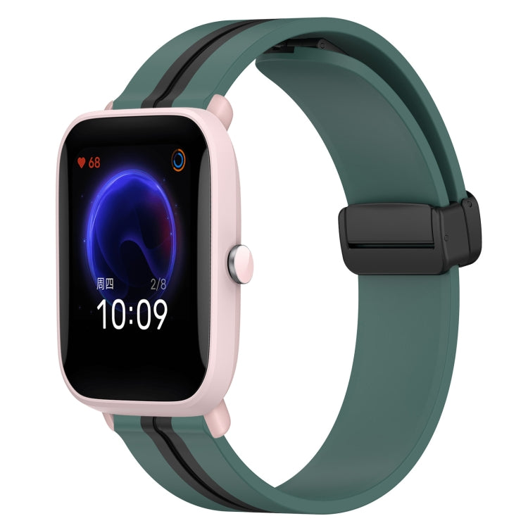 20mm Folding Magnetic Clasp Silicone Watch Band, For Amazfit GTS, For Amazfit GTR 42mm, For Amazfit Pop Pro, For Amazfit Pop