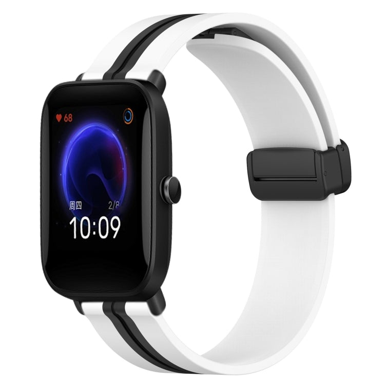 20mm Folding Magnetic Clasp Silicone Watch Band, For Amazfit GTS, For Amazfit GTR 42mm, For Amazfit Pop Pro, For Amazfit Pop