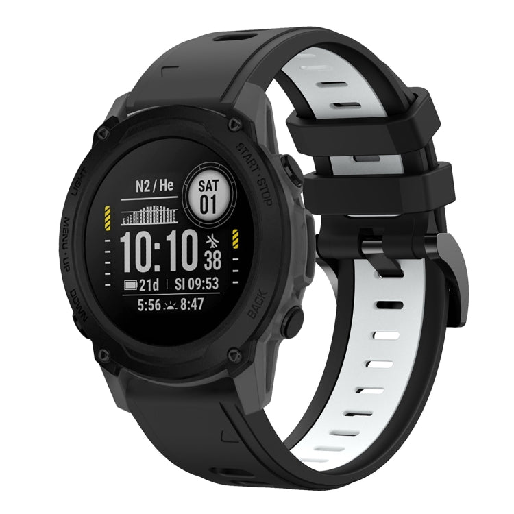22mm Two-Color Sports Silicone Watch Band, For Garmin Instinct, For Garmin Descent G1