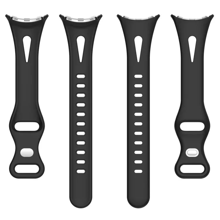 Schlankmachendes Armband mit Wassertropfen-Design und Schmetterlingsknopf aus massivem Silikon, passend für Google Pixel Watch 4 / 3 / 2 / 1 (41 mm)