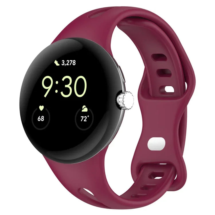 Schlankmachendes Armband mit Wassertropfen-Design und Schmetterlingsknopf aus massivem Silikon, passend für Google Pixel Watch 4 / 3 / 2 / 1 (41 mm)