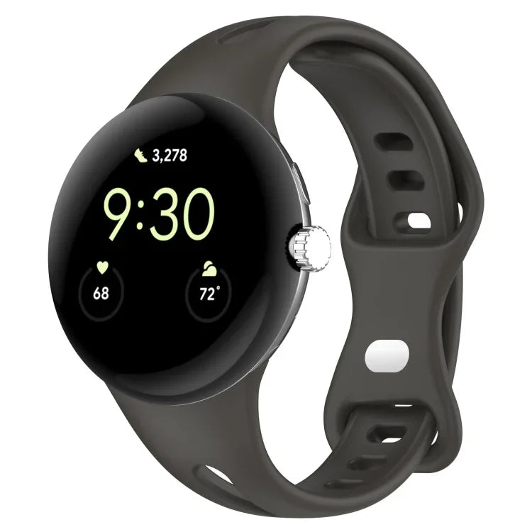 Schlankmachendes Armband mit Wassertropfen-Design und Schmetterlingsknopf aus massivem Silikon, passend für Google Pixel Watch 4 / 3 / 2 / 1 (41 mm)