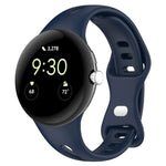 Schlankmachendes Armband mit Wassertropfen-Design und Schmetterlingsknopf aus massivem Silikon, passend für Google Pixel Watch 4 / 3 / 2 / 1 (41 mm)