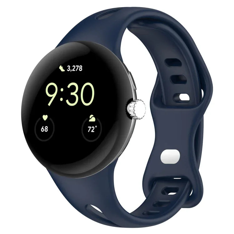 Schlankmachendes Armband mit Wassertropfen-Design und Schmetterlingsknopf aus massivem Silikon, passend für Google Pixel Watch 4 / 3 / 2 / 1 (41 mm)