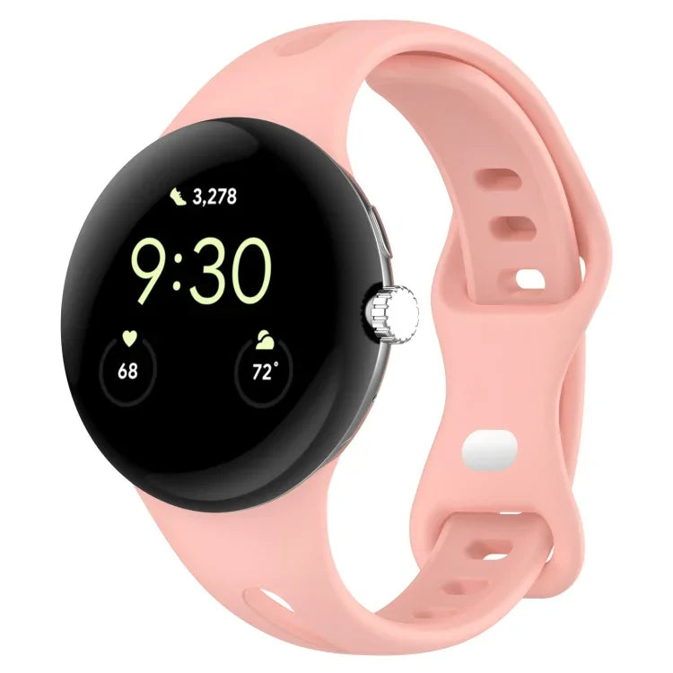 Schlankmachendes Armband mit Wassertropfen-Design und Schmetterlingsknopf aus massivem Silikon, passend für Google Pixel Watch 4 / 3 / 2 / 1 (41 mm)