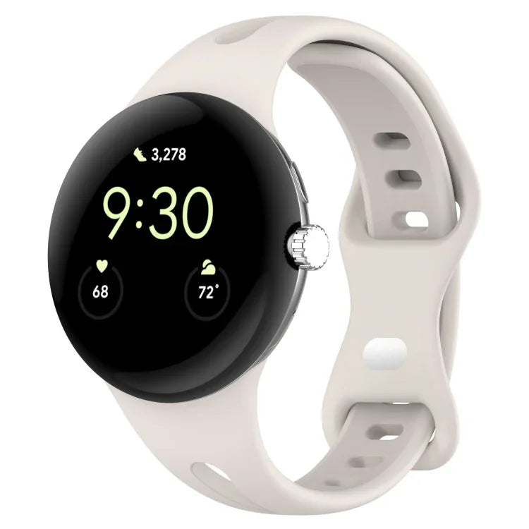 Schlankmachendes Armband mit Wassertropfen-Design und Schmetterlingsknopf aus massivem Silikon, passend für Google Pixel Watch 4 / 3 / 2 / 1 (41 mm)