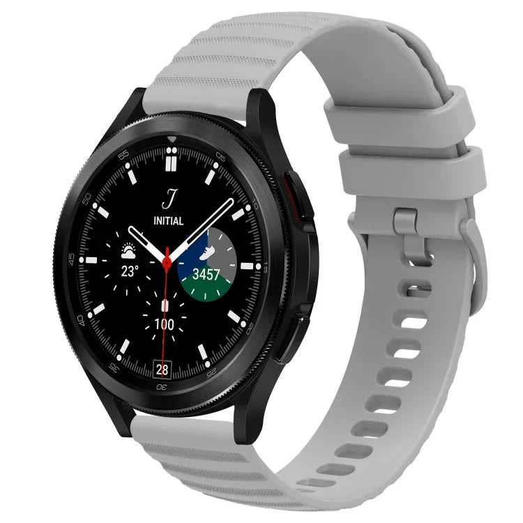20 mm breites, einfarbiges Silikon-Uhrenarmband mit Wellenpunktmuster, passend für Samsung Galaxy Watch 4 Classic (42 mm), Samsung Galaxy Watch 4 Classic (46 mm), Samsung Galaxy Watch Active 2 (40 mm) und Samsung Galaxy Watch Active 2 (44 mm).