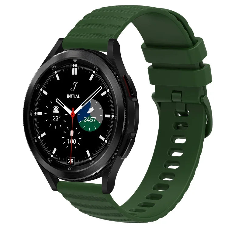 20 mm breites, einfarbiges Silikon-Uhrenarmband mit Wellenpunktmuster, passend für Samsung Galaxy Watch 4 Classic (42 mm), Samsung Galaxy Watch 4 Classic (46 mm), Samsung Galaxy Watch Active 2 (40 mm) und Samsung Galaxy Watch Active 2 (44 mm).