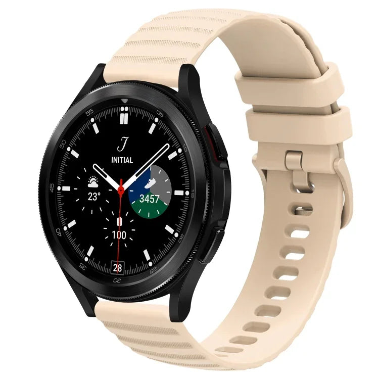 20 mm breites, einfarbiges Silikon-Uhrenarmband mit Wellenpunktmuster, passend für Samsung Galaxy Watch 4 Classic (42 mm), Samsung Galaxy Watch 4 Classic (46 mm), Samsung Galaxy Watch Active 2 (40 mm) und Samsung Galaxy Watch Active 2 (44 mm).
