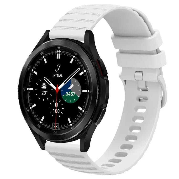 20 mm breites, einfarbiges Silikon-Uhrenarmband mit Wellenpunktmuster, passend für Samsung Galaxy Watch 4 Classic (42 mm), Samsung Galaxy Watch 4 Classic (46 mm), Samsung Galaxy Watch Active 2 (40 mm) und Samsung Galaxy Watch Active 2 (44 mm).