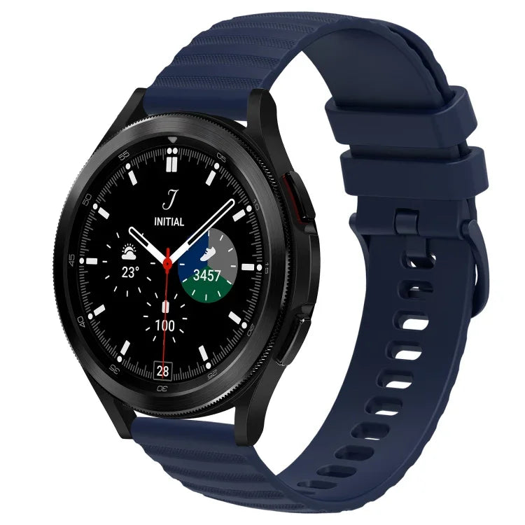20 mm breites, einfarbiges Silikon-Uhrenarmband mit Wellenpunktmuster, passend für Samsung Galaxy Watch 4 Classic (42 mm), Samsung Galaxy Watch 4 Classic (46 mm), Samsung Galaxy Watch Active 2 (40 mm) und Samsung Galaxy Watch Active 2 (44 mm).