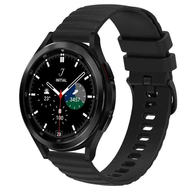 20 mm breites, einfarbiges Silikon-Uhrenarmband mit Wellenpunktmuster, passend für Samsung Galaxy Watch 4 Classic (42 mm), Samsung Galaxy Watch 4 Classic (46 mm), Samsung Galaxy Watch Active 2 (40 mm) und Samsung Galaxy Watch Active 2 (44 mm).