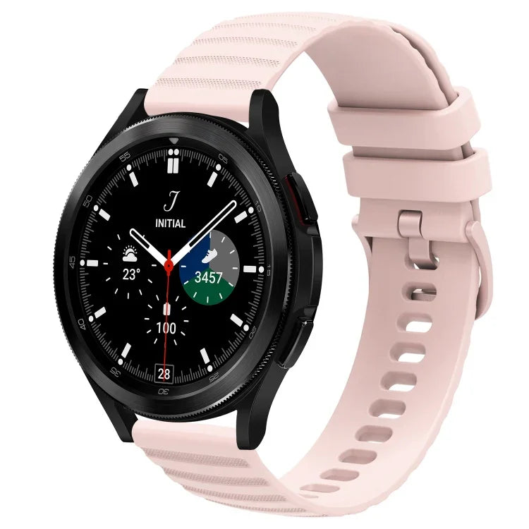 20 mm breites, einfarbiges Silikon-Uhrenarmband mit Wellenpunktmuster, passend für Samsung Galaxy Watch 4 Classic (42 mm), Samsung Galaxy Watch 4 Classic (46 mm), Samsung Galaxy Watch Active 2 (40 mm) und Samsung Galaxy Watch Active 2 (44 mm).
