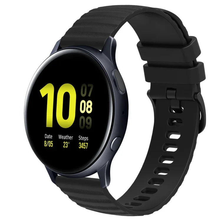 20 mm breites, einfarbiges Silikon-Uhrenarmband mit Wellenpunktmuster, passend für Samsung Galaxy Watch 4 Classic (42 mm), Samsung Galaxy Watch 4 Classic (46 mm), Samsung Galaxy Watch Active 2 (40 mm) und Samsung Galaxy Watch Active 2 (44 mm).
