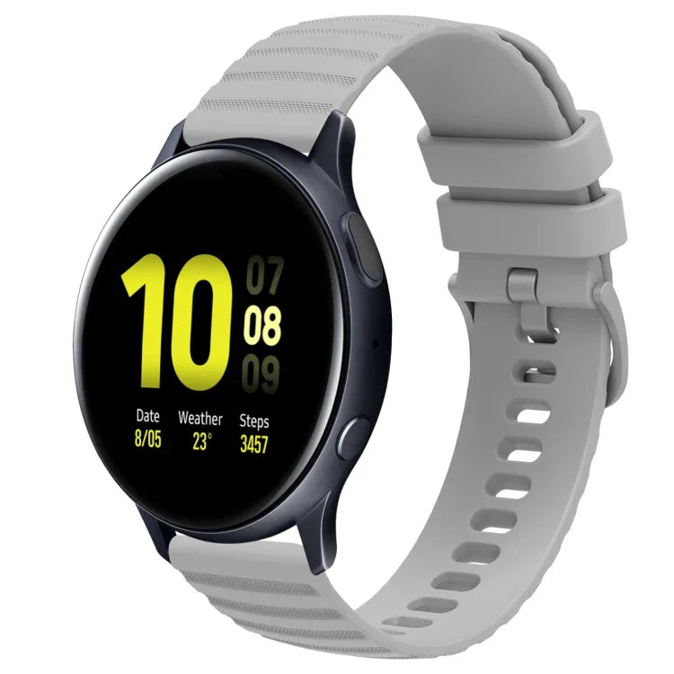 20 mm breites, einfarbiges Silikon-Uhrenarmband mit Wellenpunktmuster, passend für Samsung Galaxy Watch 4 Classic (42 mm), Samsung Galaxy Watch 4 Classic (46 mm), Samsung Galaxy Watch Active 2 (40 mm) und Samsung Galaxy Watch Active 2 (44 mm).