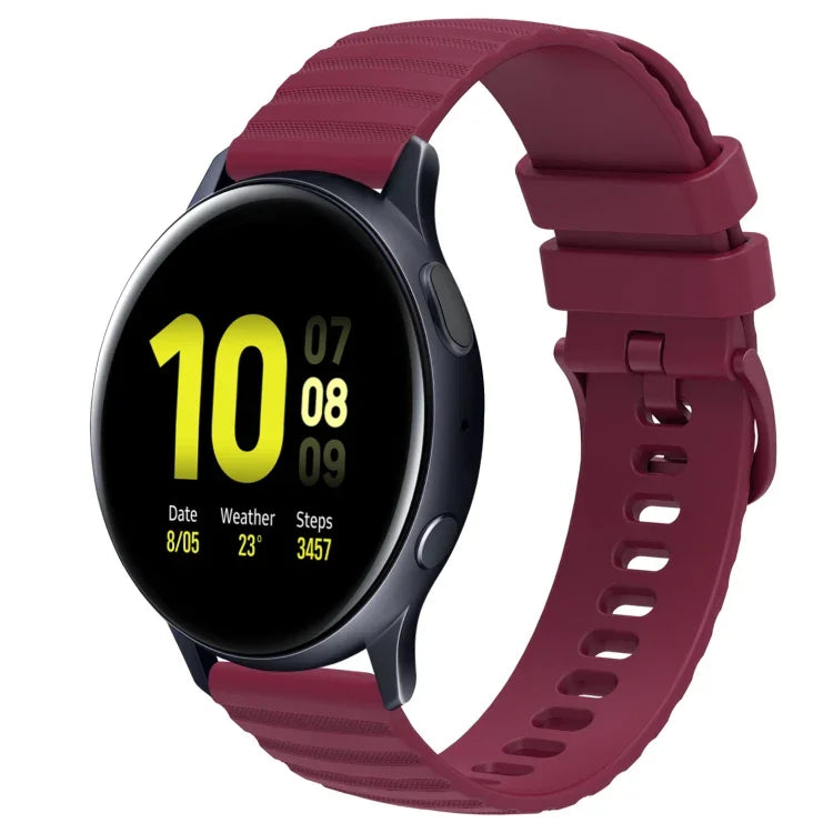 20 mm breites, einfarbiges Silikon-Uhrenarmband mit Wellenpunktmuster, passend für Samsung Galaxy Watch 4 Classic (42 mm), Samsung Galaxy Watch 4 Classic (46 mm), Samsung Galaxy Watch Active 2 (40 mm) und Samsung Galaxy Watch Active 2 (44 mm).