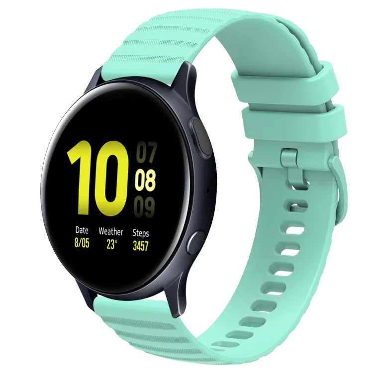 20 mm breites, einfarbiges Silikon-Uhrenarmband mit Wellenpunktmuster, passend für Samsung Galaxy Watch 4 Classic (42 mm), Samsung Galaxy Watch 4 Classic (46 mm), Samsung Galaxy Watch Active 2 (40 mm) und Samsung Galaxy Watch Active 2 (44 mm).