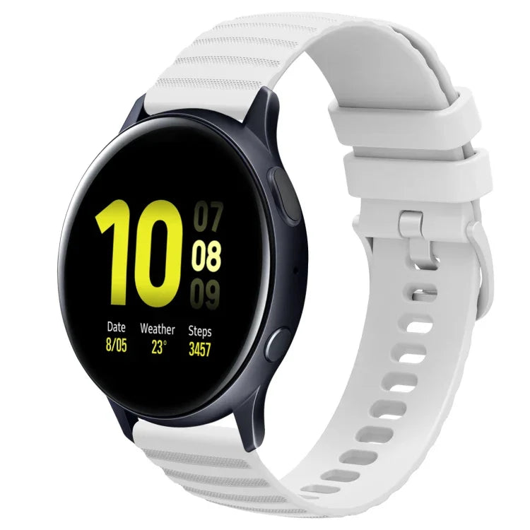 20 mm breites, einfarbiges Silikon-Uhrenarmband mit Wellenpunktmuster, passend für Samsung Galaxy Watch 4 Classic (42 mm), Samsung Galaxy Watch 4 Classic (46 mm), Samsung Galaxy Watch Active 2 (40 mm) und Samsung Galaxy Watch Active 2 (44 mm).