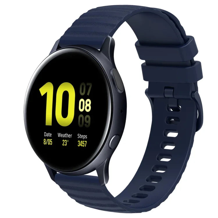 20 mm breites, einfarbiges Silikon-Uhrenarmband mit Wellenpunktmuster, passend für Samsung Galaxy Watch 4 Classic (42 mm), Samsung Galaxy Watch 4 Classic (46 mm), Samsung Galaxy Watch Active 2 (40 mm) und Samsung Galaxy Watch Active 2 (44 mm).