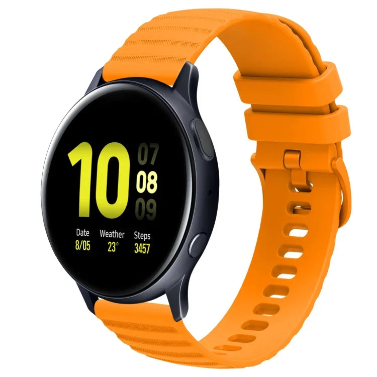 20 mm breites, einfarbiges Silikon-Uhrenarmband mit Wellenpunktmuster, passend für Samsung Galaxy Watch 4 Classic (42 mm), Samsung Galaxy Watch 4 Classic (46 mm), Samsung Galaxy Watch Active 2 (40 mm) und Samsung Galaxy Watch Active 2 (44 mm).