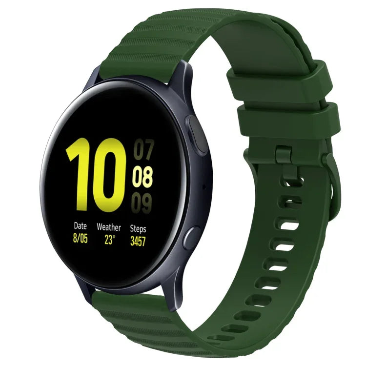 20 mm breites, einfarbiges Silikon-Uhrenarmband mit Wellenpunktmuster, passend für Samsung Galaxy Watch 4 Classic (42 mm), Samsung Galaxy Watch 4 Classic (46 mm), Samsung Galaxy Watch Active 2 (40 mm) und Samsung Galaxy Watch Active 2 (44 mm).