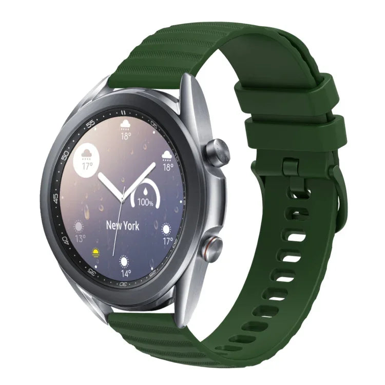 22 mm breites, einfarbiges Silikon-Uhrenarmband mit Wellenpunktmuster, passend für Samsung Galaxy Watch3 (45 mm), Samsung Galaxy Watch (46 mm), Samsung Gear S3 Classic und Samsung Gear S3 Frontier.