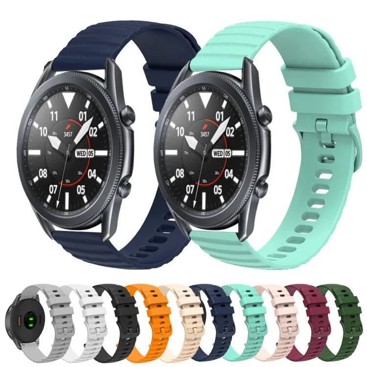 22 mm breites, einfarbiges Silikon-Uhrenarmband mit Wellenpunktmuster, passend für Samsung Galaxy Watch3 (45 mm), Samsung Galaxy Watch (46 mm), Samsung Gear S3 Classic und Samsung Gear S3 Frontier.