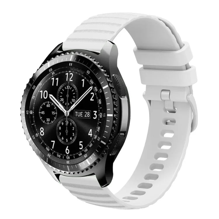 22 mm breites, einfarbiges Silikon-Uhrenarmband mit Wellenpunktmuster, passend für Samsung Galaxy Watch3 (45 mm), Samsung Galaxy Watch (46 mm), Samsung Gear S3 Classic und Samsung Gear S3 Frontier.