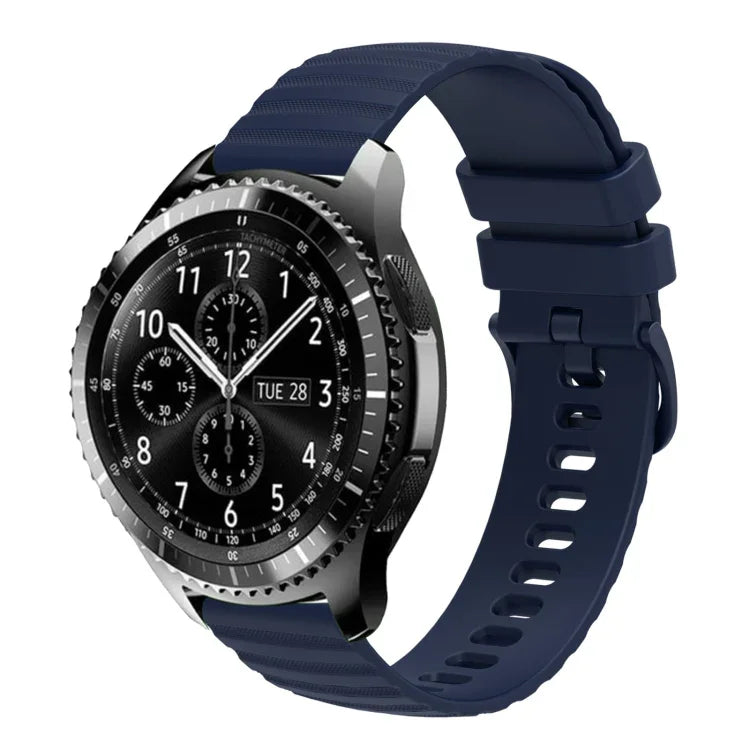 22 mm breites, einfarbiges Silikon-Uhrenarmband mit Wellenpunktmuster, passend für Samsung Galaxy Watch3 (45 mm), Samsung Galaxy Watch (46 mm), Samsung Gear S3 Classic und Samsung Gear S3 Frontier.