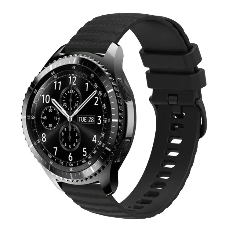 22 mm breites, einfarbiges Silikon-Uhrenarmband mit Wellenpunktmuster, passend für Samsung Galaxy Watch3 (45 mm), Samsung Galaxy Watch (46 mm), Samsung Gear S3 Classic und Samsung Gear S3 Frontier.