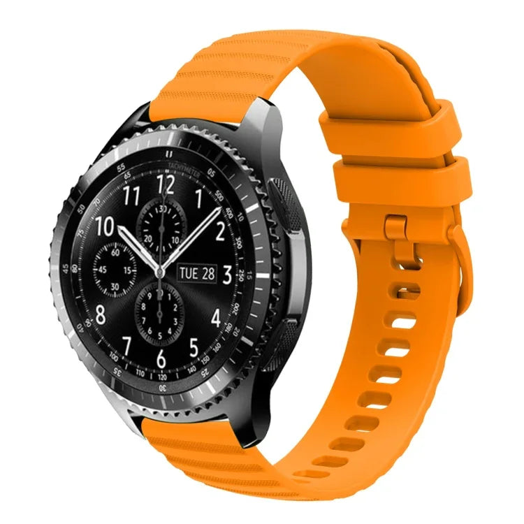 22 mm breites, einfarbiges Silikon-Uhrenarmband mit Wellenpunktmuster, passend für Samsung Galaxy Watch3 (45 mm), Samsung Galaxy Watch (46 mm), Samsung Gear S3 Classic und Samsung Gear S3 Frontier.