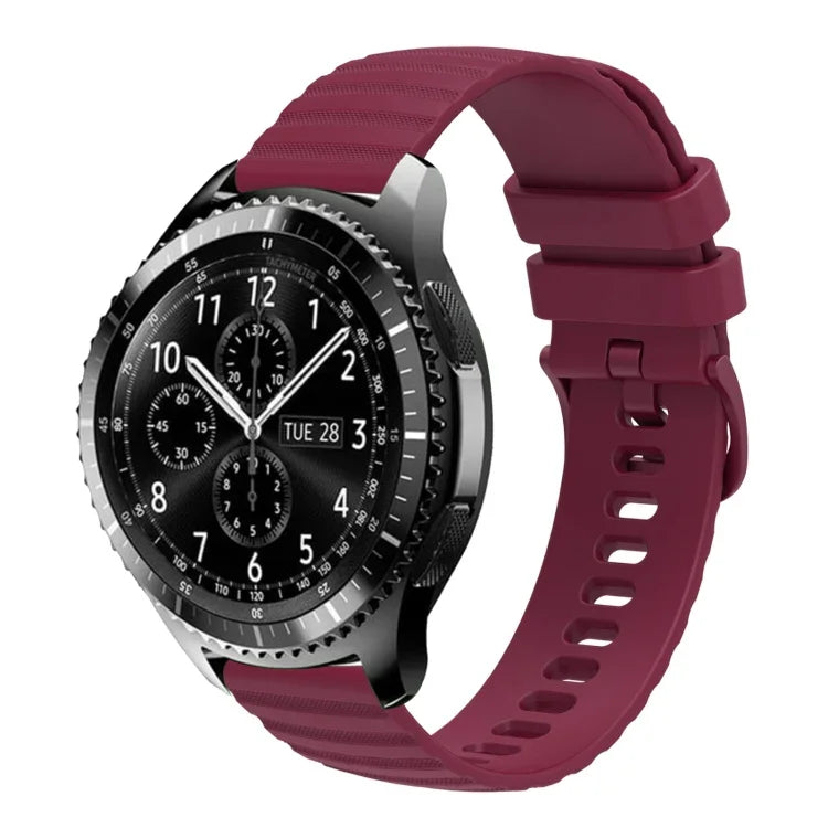 22 mm breites, einfarbiges Silikon-Uhrenarmband mit Wellenpunktmuster, passend für Samsung Galaxy Watch3 (45 mm), Samsung Galaxy Watch (46 mm), Samsung Gear S3 Classic und Samsung Gear S3 Frontier.