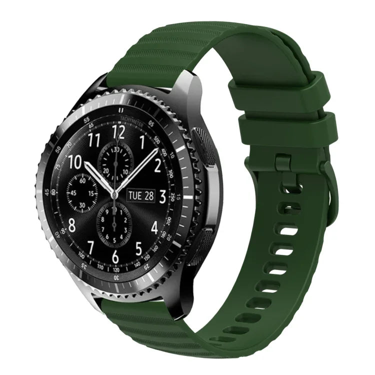22 mm breites, einfarbiges Silikon-Uhrenarmband mit Wellenpunktmuster, passend für Samsung Galaxy Watch3 (45 mm), Samsung Galaxy Watch (46 mm), Samsung Gear S3 Classic und Samsung Gear S3 Frontier.