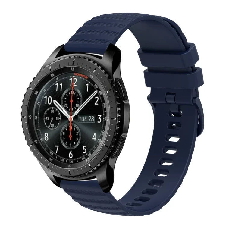22 mm breites, einfarbiges Silikon-Uhrenarmband mit Wellenpunktmuster, passend für Samsung Galaxy Watch3 (45 mm), Samsung Galaxy Watch (46 mm), Samsung Gear S3 Classic und Samsung Gear S3 Frontier.