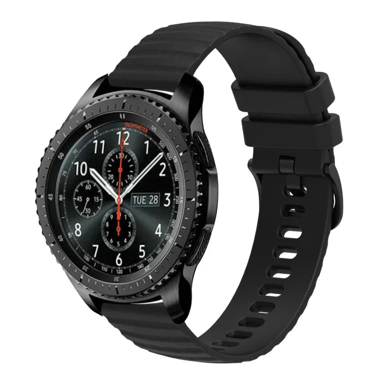 22 mm breites, einfarbiges Silikon-Uhrenarmband mit Wellenpunktmuster, passend für Samsung Galaxy Watch3 (45 mm), Samsung Galaxy Watch (46 mm), Samsung Gear S3 Classic und Samsung Gear S3 Frontier.