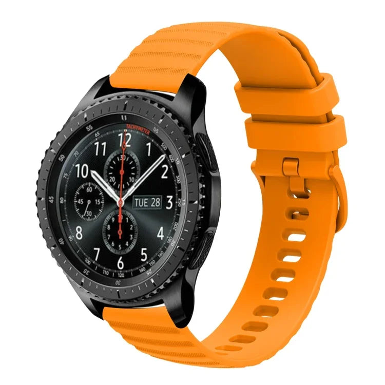 22 mm breites, einfarbiges Silikon-Uhrenarmband mit Wellenpunktmuster, passend für Samsung Galaxy Watch3 (45 mm), Samsung Galaxy Watch (46 mm), Samsung Gear S3 Classic und Samsung Gear S3 Frontier.