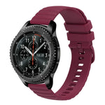22 mm breites, einfarbiges Silikon-Uhrenarmband mit Wellenpunktmuster, passend für Samsung Galaxy Watch3 (45 mm), Samsung Galaxy Watch (46 mm), Samsung Gear S3 Classic und Samsung Gear S3 Frontier.