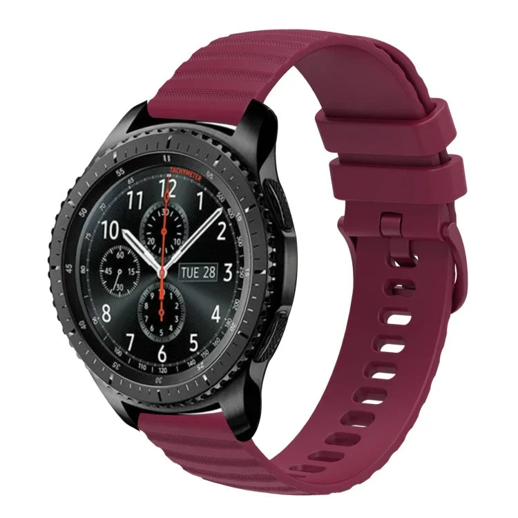 22 mm breites, einfarbiges Silikon-Uhrenarmband mit Wellenpunktmuster, passend für Samsung Galaxy Watch3 (45 mm), Samsung Galaxy Watch (46 mm), Samsung Gear S3 Classic und Samsung Gear S3 Frontier.