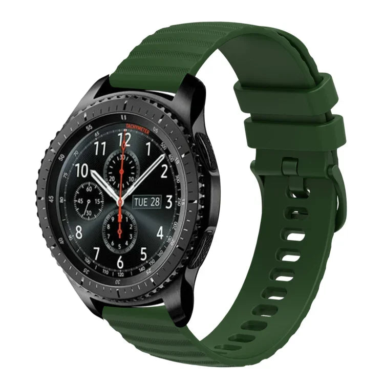 22 mm breites, einfarbiges Silikon-Uhrenarmband mit Wellenpunktmuster, passend für Samsung Galaxy Watch3 (45 mm), Samsung Galaxy Watch (46 mm), Samsung Gear S3 Classic und Samsung Gear S3 Frontier.