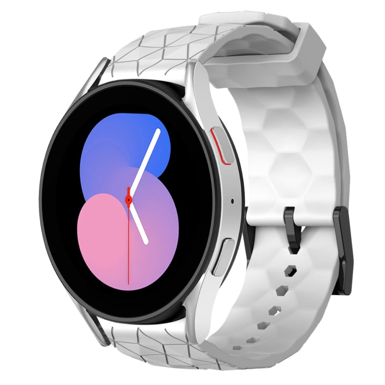 20mm Uhrenarmband aus Silikon mit Fußballmuster, einfarbig, für Samsung Galaxy Watch 5 44mm, für Samsung Galaxy Watch 5 40mm, für Samsung Galaxy Watch 5 Pro 45mm, für Samsung Galaxy Watch 4 44mm