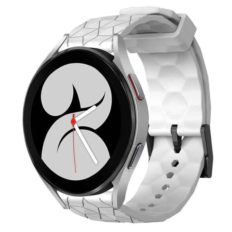 20mm Silikonarmband mit Fußballmuster in Uni-Farbe, für Samsung Galaxy Watch 4 40mm, für Samsung Galaxy Watch 4 Classic 42mm, für Samsung Galaxy Watch 4 Classic 46mm, für Samsung Galaxy Watch Active 2 40mm