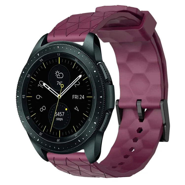 20mm Football Pattern Solid Color Silicone Watch Band, For Samsung Galaxy Watch Active 2 44mm, For Samsung Galaxy Watch 42mm