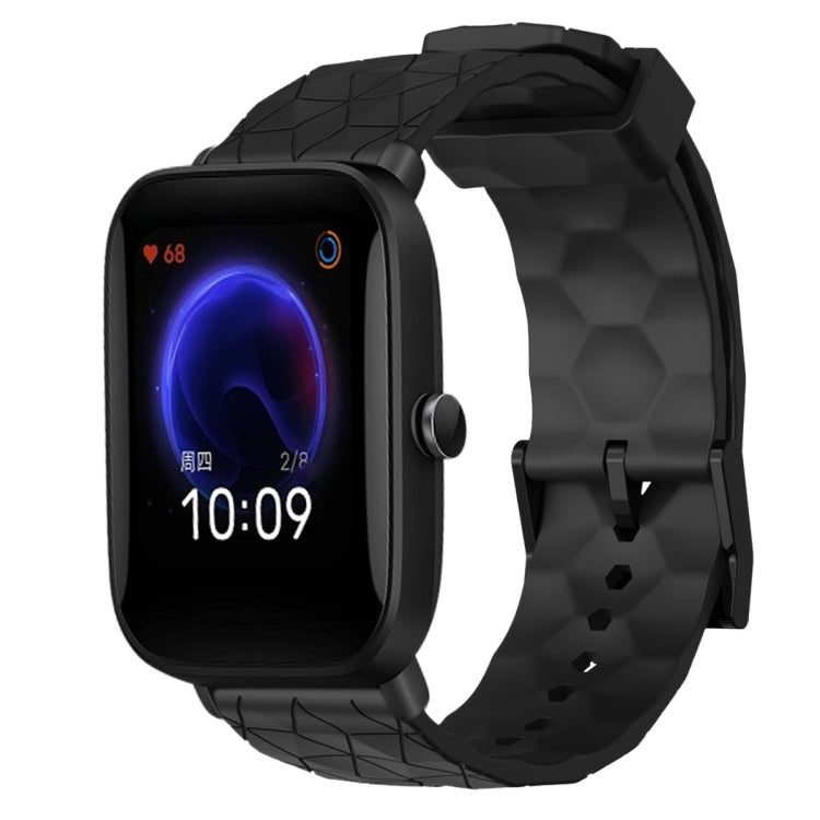 20mm Football Pattern Solid Color Silicone Watch Band, For Amazfit Pop