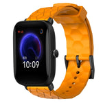 20mm Football Pattern Solid Color Silicone Watch Band, For Amazfit Pop