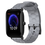 20mm Football Pattern Solid Color Silicone Watch Band, For Amazfit Pop