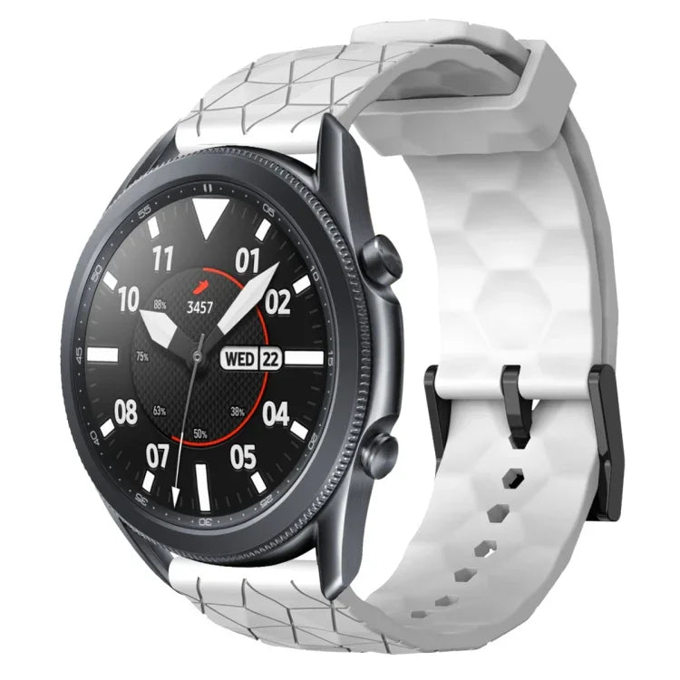 22 mm breites, einfarbiges Silikon-Uhrenarmband mit Fußballmuster, passend für Samsung Galaxy Watch3 (45 mm), Samsung Galaxy Watch (46 mm), Samsung Gear S3 Classic und Samsung Gear S3 Frontier.